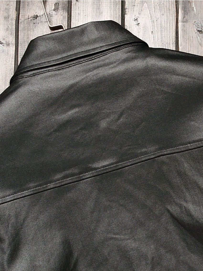 Men Solid Snap Button Front Denim Shirt Without Tee