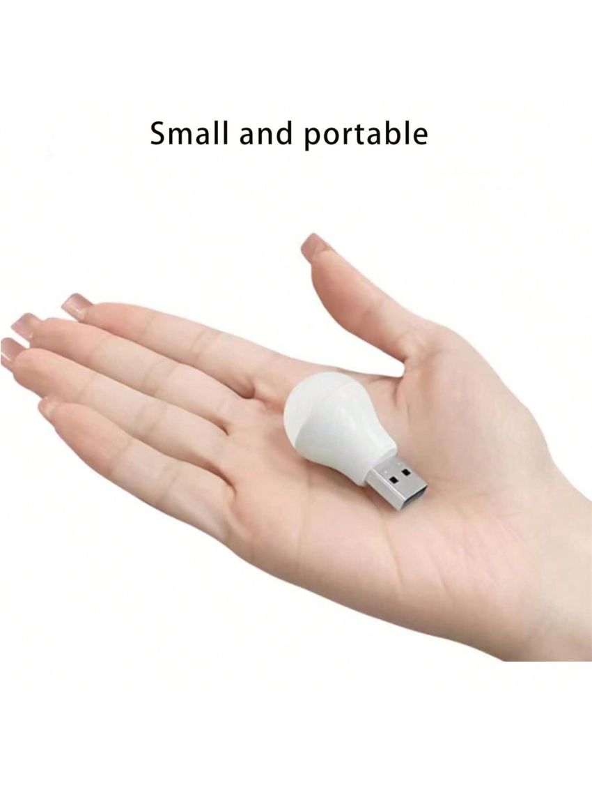 Plug in LED Night Light, Mini USB LED Light, LED Portable car Bulb, Warm White, Ideal for Bedroom(White Light)