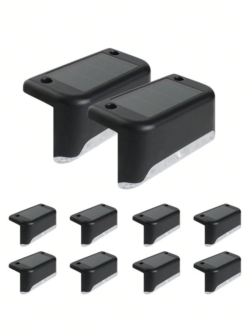 4pcs/set ABS Solar Lighting String With 1pc Wall Lamp, Modern Geometric Design Outdoor String Solar Light For Garden Decoration