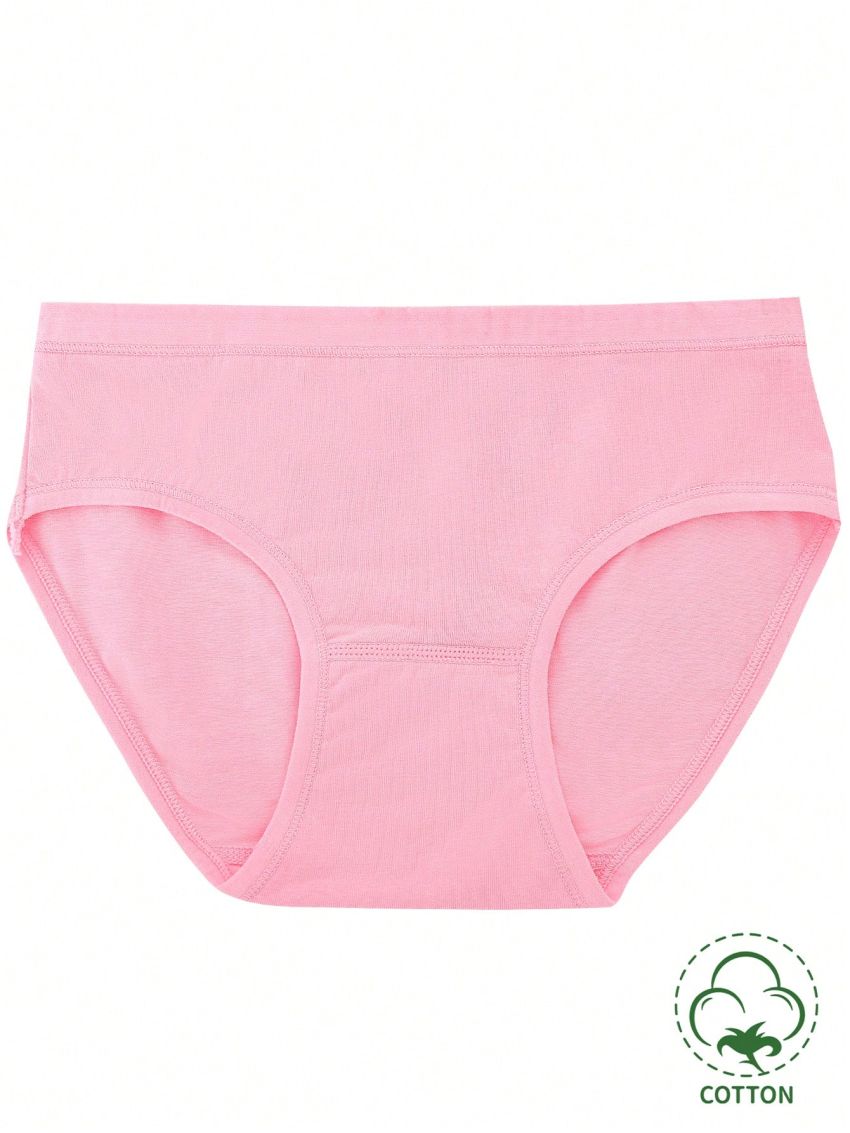 Tween Girls' Solid Color Triangle Panties, 5pcs/Pack