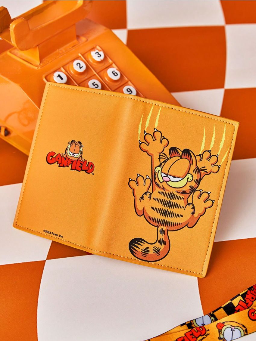 GARFIELD X SHEIN Cartoon Graphic Fun Yellow Pu Passport Holder
