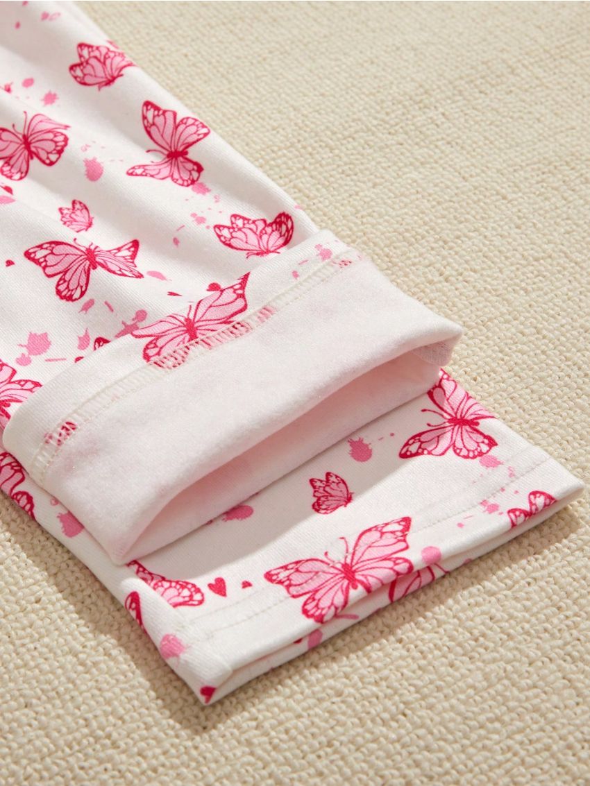 Butterfly Print Thermal Underwear Set