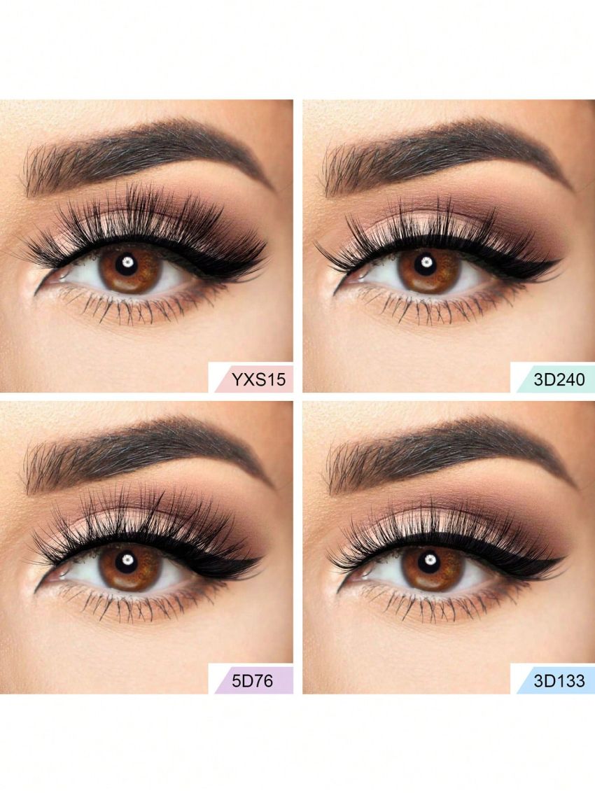 NUBILY 12 Pairs False Eyelashes Fluffy Volume Long Faux Mink Lashes Natural Look 4 Styles Wispy Fake Eyelashes Soft Reusable Eyelashes with Lashes Boxes (12 Pairs, 4 Styles)