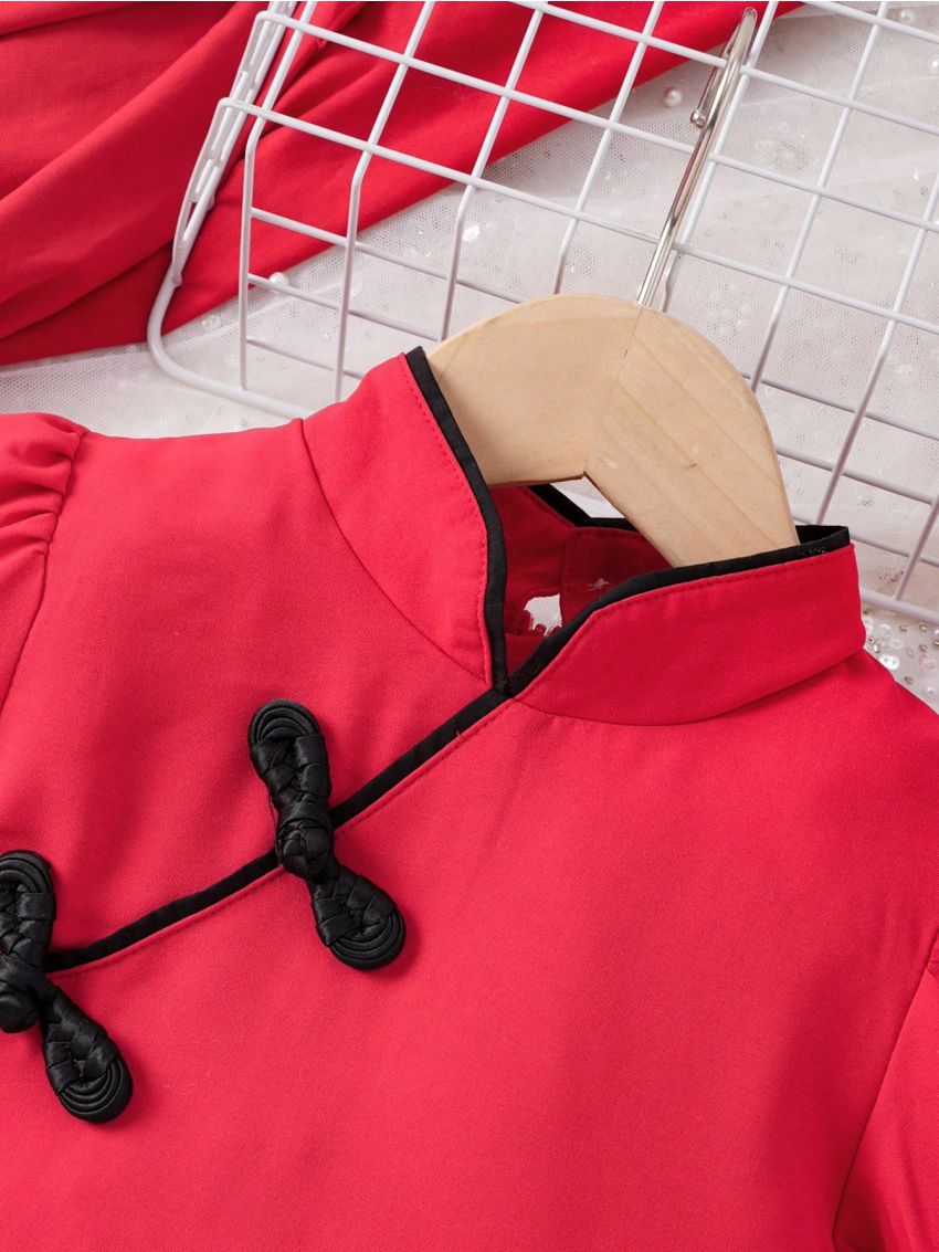 Chinese Style Qipao Dress Costume For Baby Girls' Suitable For Outdoor Photoshoot And Social Media Posts