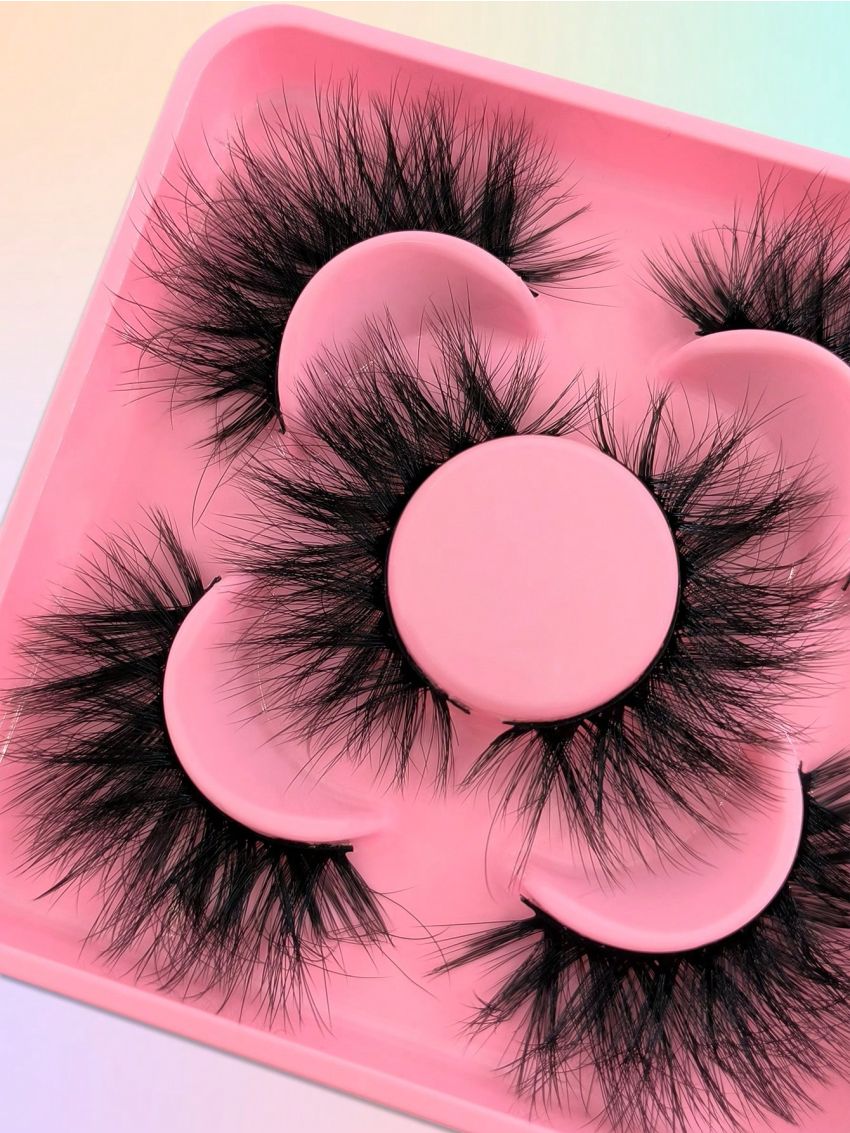 False Eyelashes 3 Pairs Fluffy Volumized Eyelashes Lashes Dramatic Look 3D Wispy Faux Mink Lashes