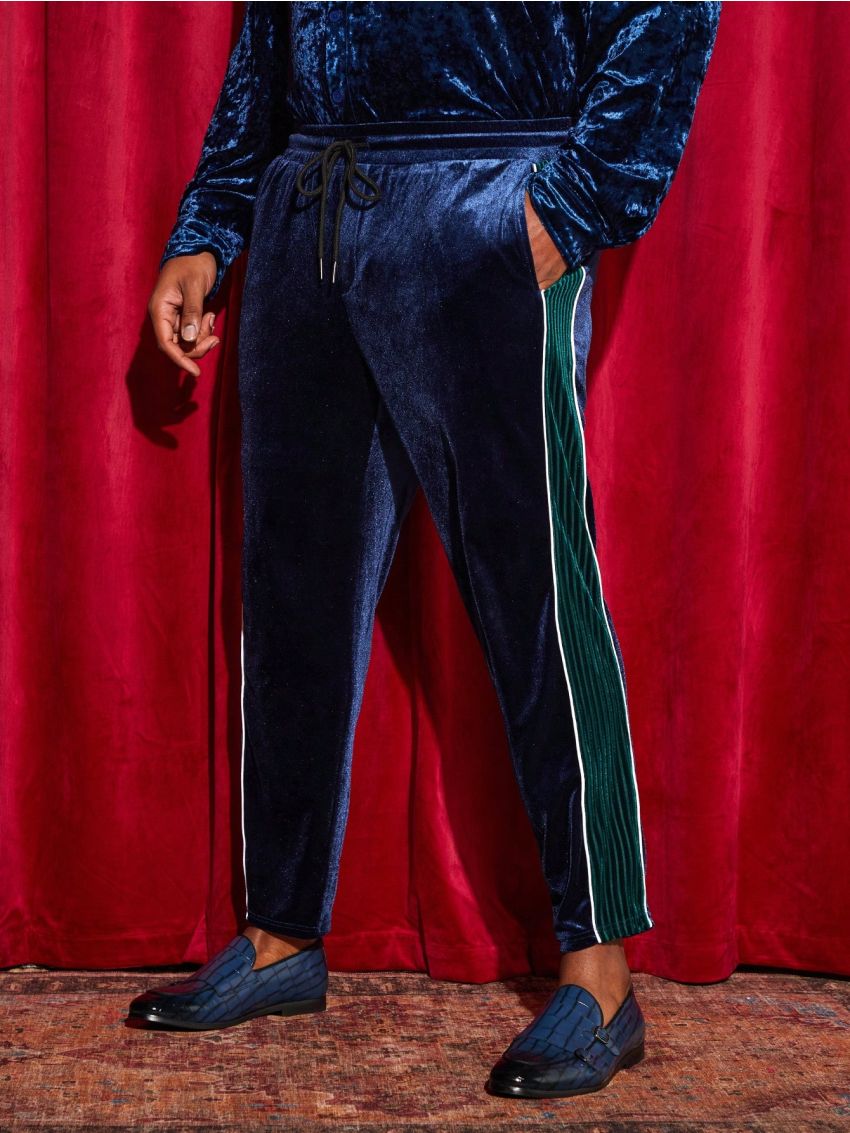 Manfinity Men'S Plus Size Drawstring Waist Casual Long Pants