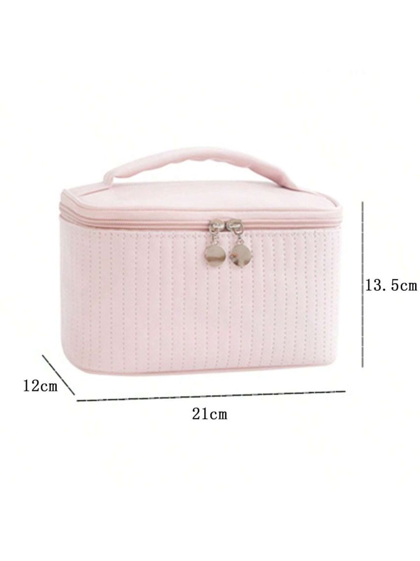 1pc Multifunctional Cake Style Portable Cosmetic Bag With Large Capacity For Travel Toiletries And Makeup