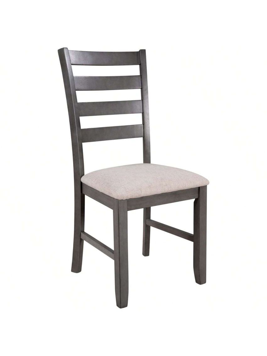 Merax 6-Pieces Family Furniture, Solid Wood Dining Room Set with Rectangular Table & 4 Chairs with Bench(Gray)