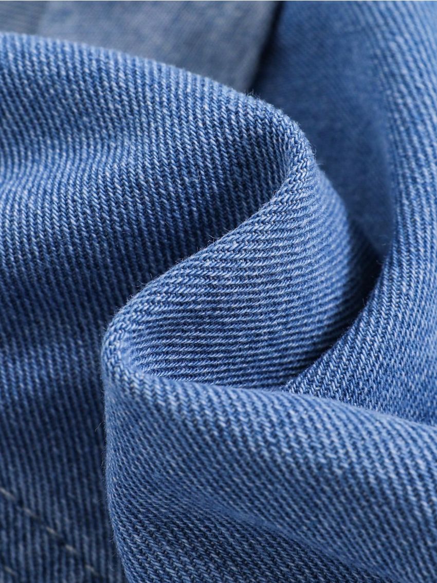 SHEIN SHEIN Baby Girl Elastic Waist Ruffle Spring Summer Boho Trimmed Soft Washed Denim Shorts, Comfortable And Fashionable Jeans Shorts