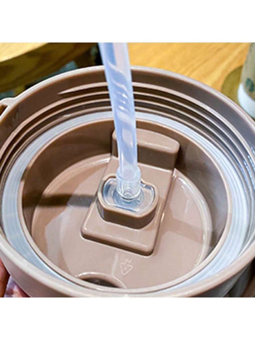 Cute Bear Design High-capacity Belly-shape Water Bottle For Girls With Straw