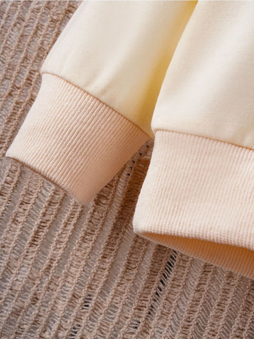 SHEIN Girls' (little) Long Sleeve Sweatshirt With Text And Flower Print