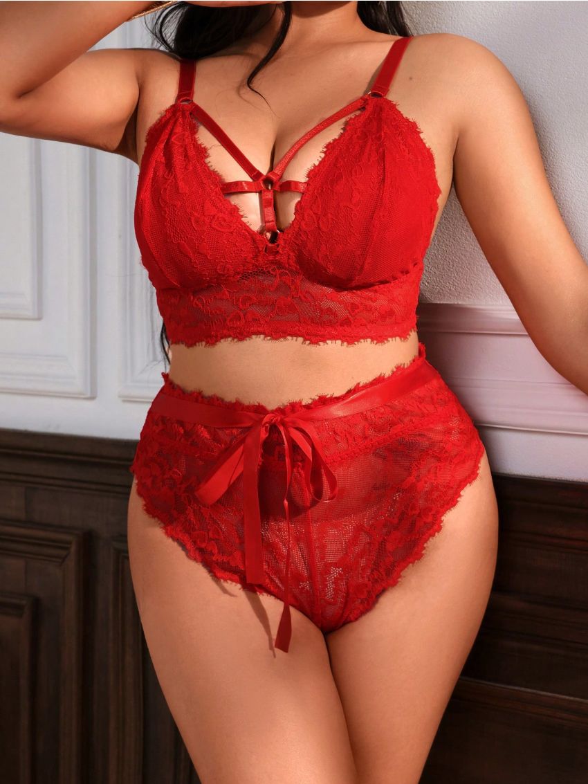 Plus Size Bra & Panty Set Without Steel Ring (Valentine's Day Special)