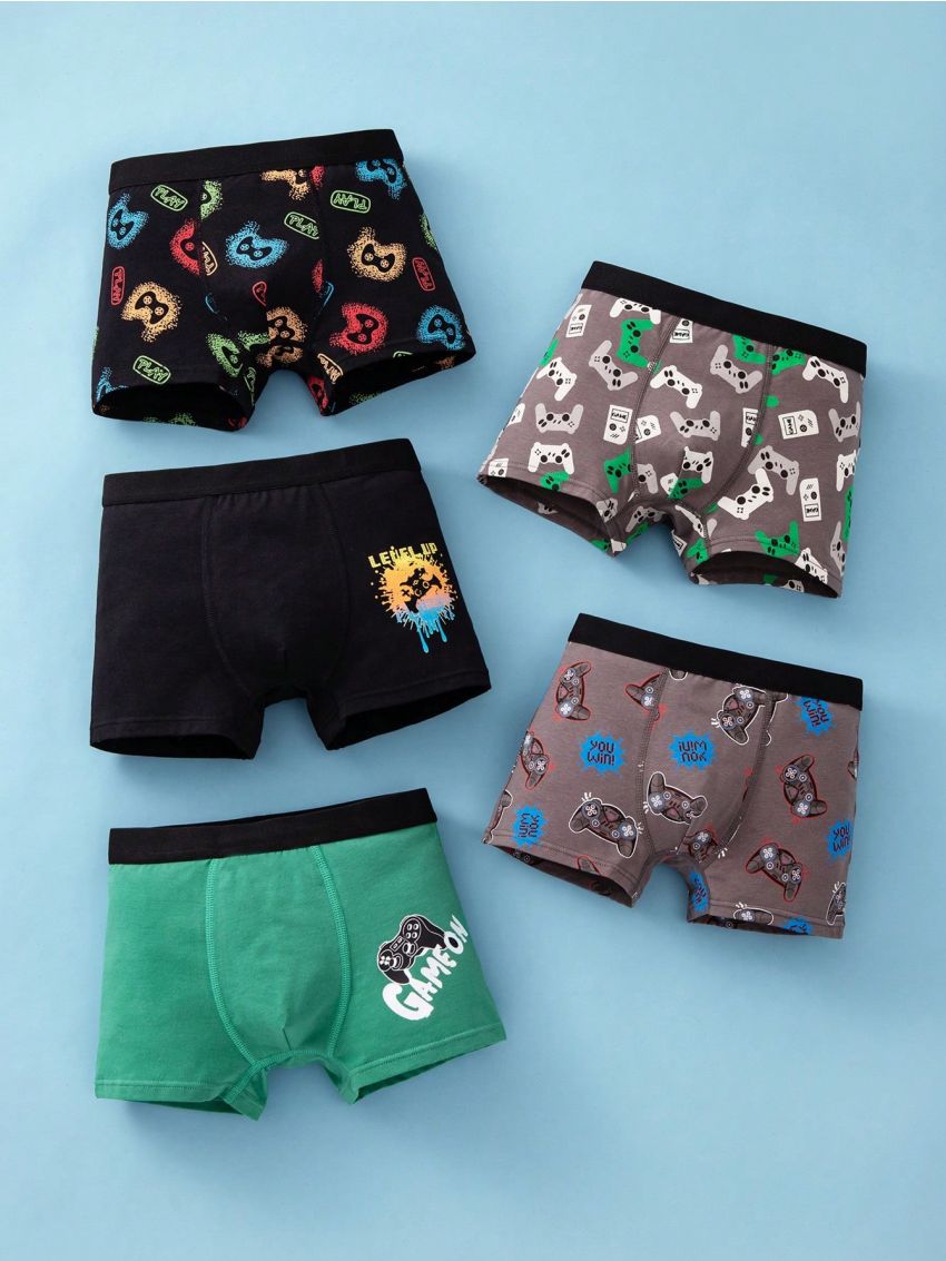 Tween Boy 5pack Gamepad Print Boxer Brief
