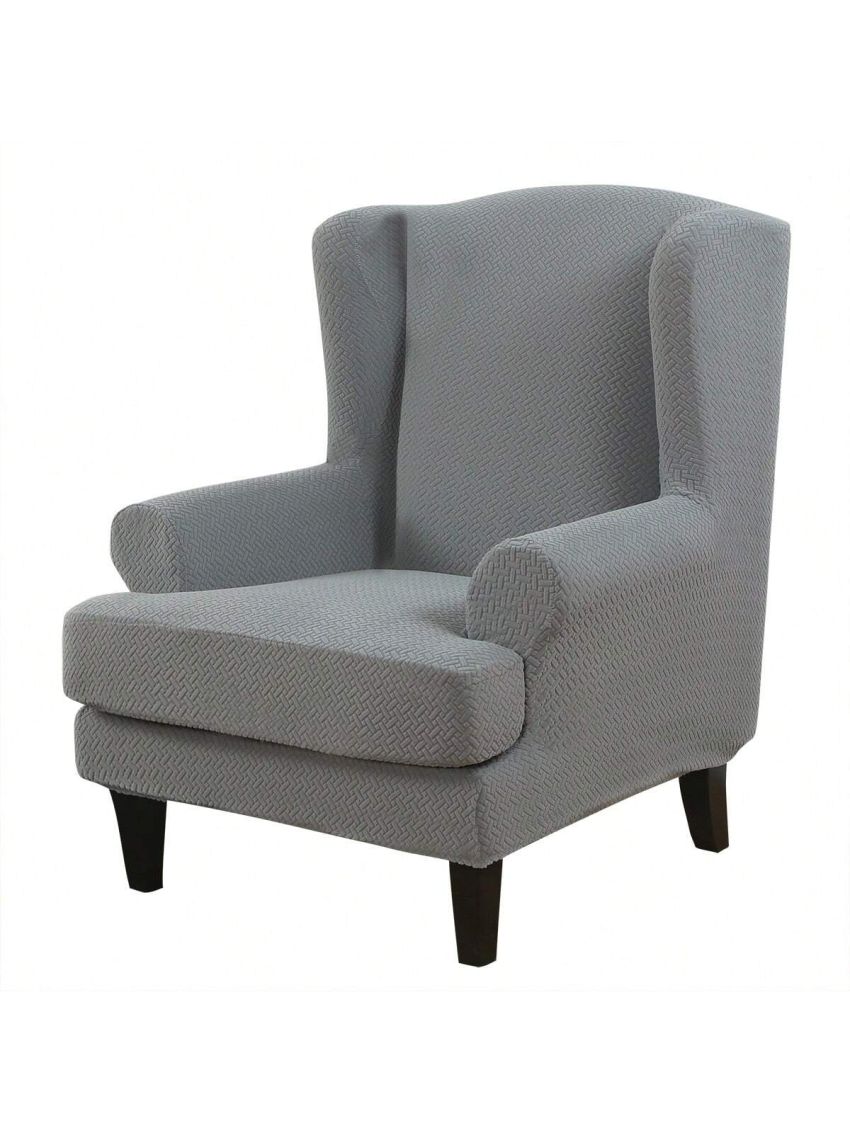 Wingback Armchair Cover Stretch Slipcover Elastic Wing Chair Cvoer Protector 2 Pieces
