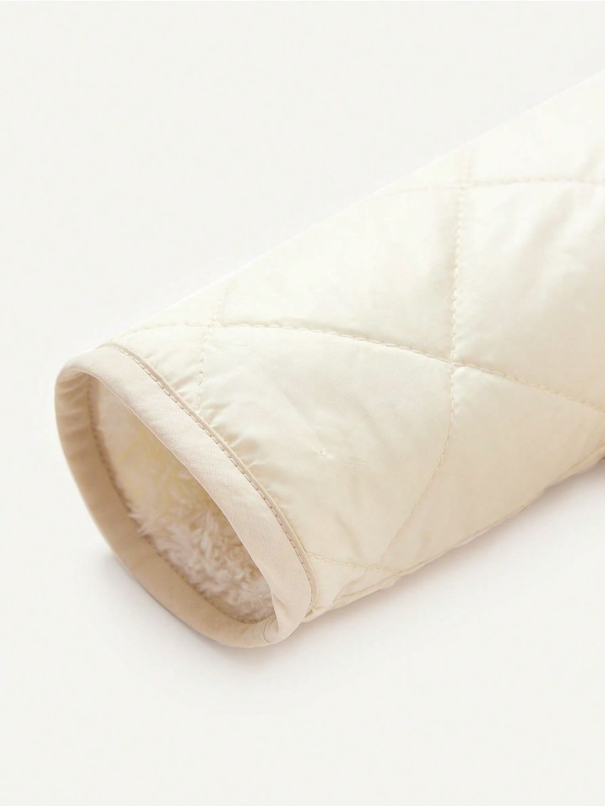 Cozy Cub Baby Boy Borg Collar Flap Detail Quilted Coat Without Sweater