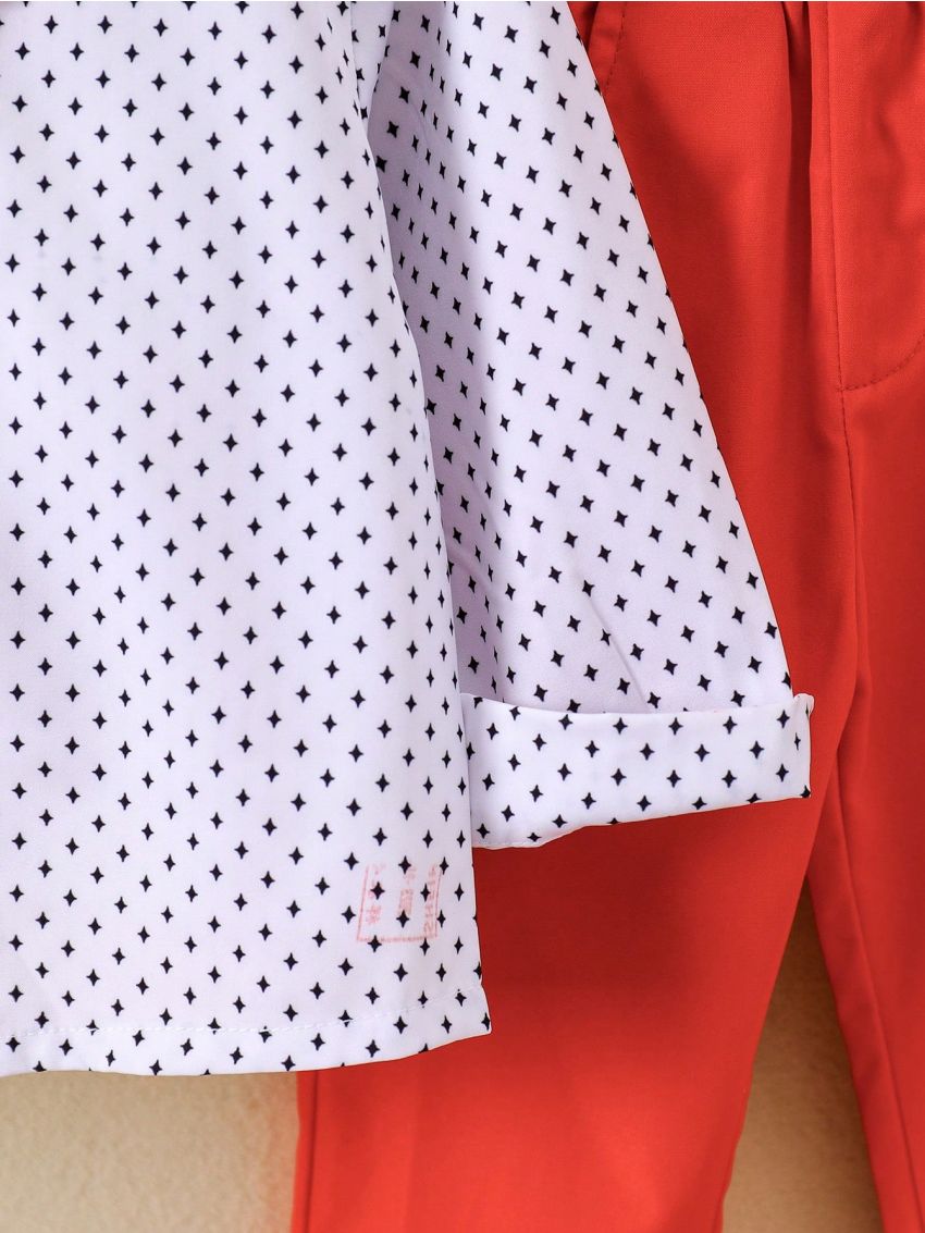 Baby Boys' Printed Long Sleeve Shirt And Casual Bib Overall Pants Set