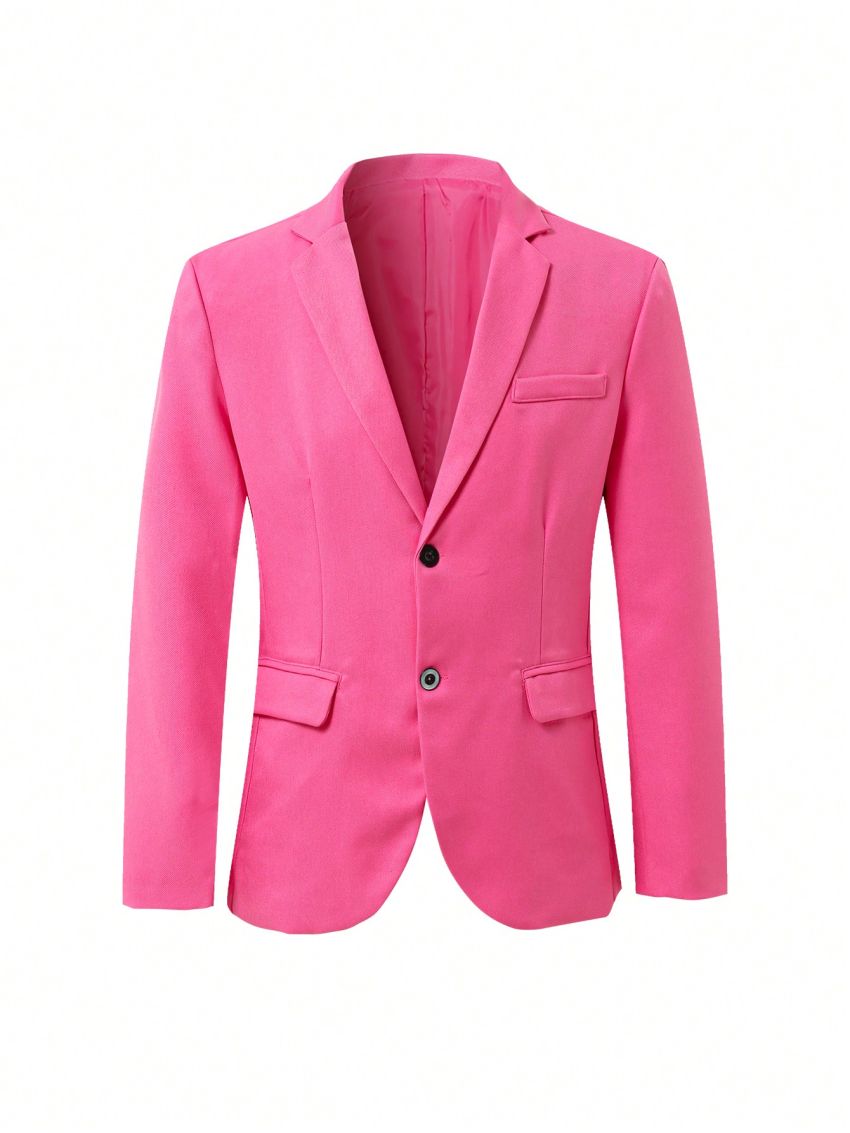 2pcs/set Men's Slim Fit Long Sleeve Blazer And Comfortable Pants Suit, British Style Autumn Outfit