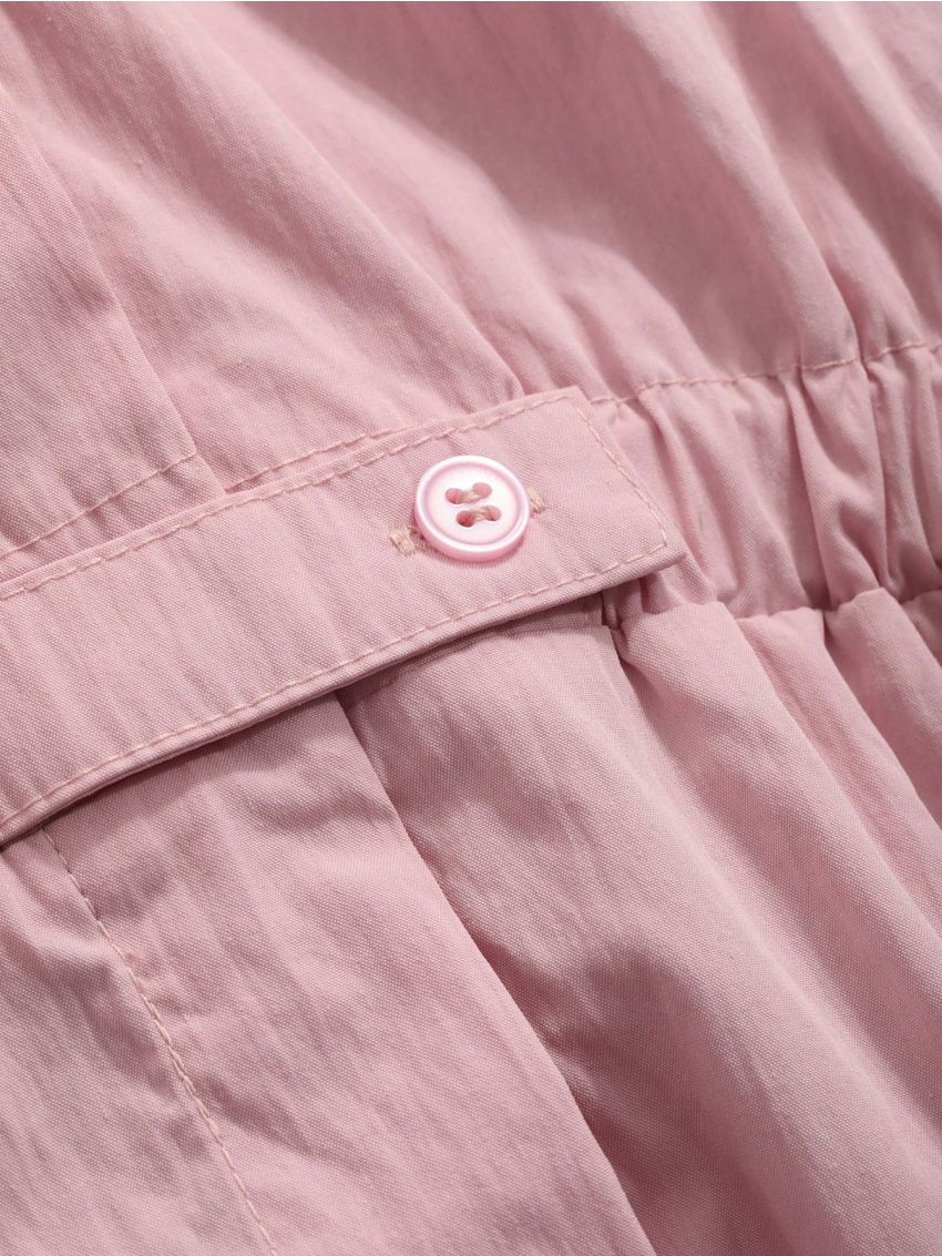 FRIFUL Ladies' Long Coat With Stand Collar And Waist Belt