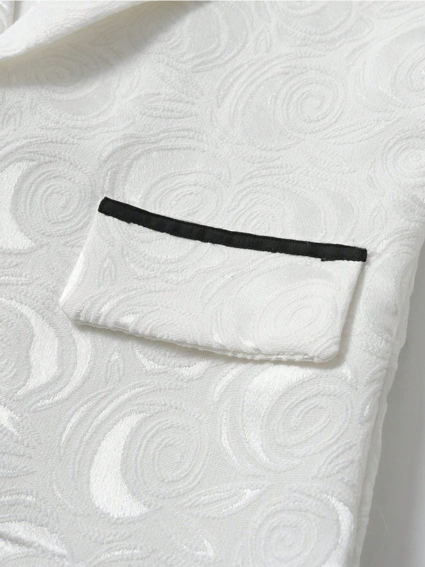 Toddler Boys' White Jacquard Suit 2pcs/Set Formal Dress Suit For Holiday And Festive Occasions