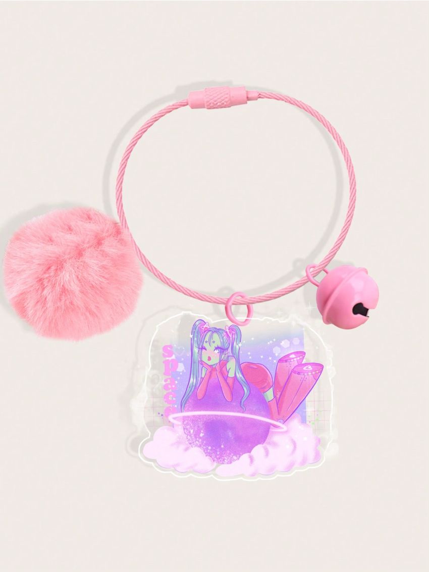 Uliverse A Cute Pink Fur Ball Keychain