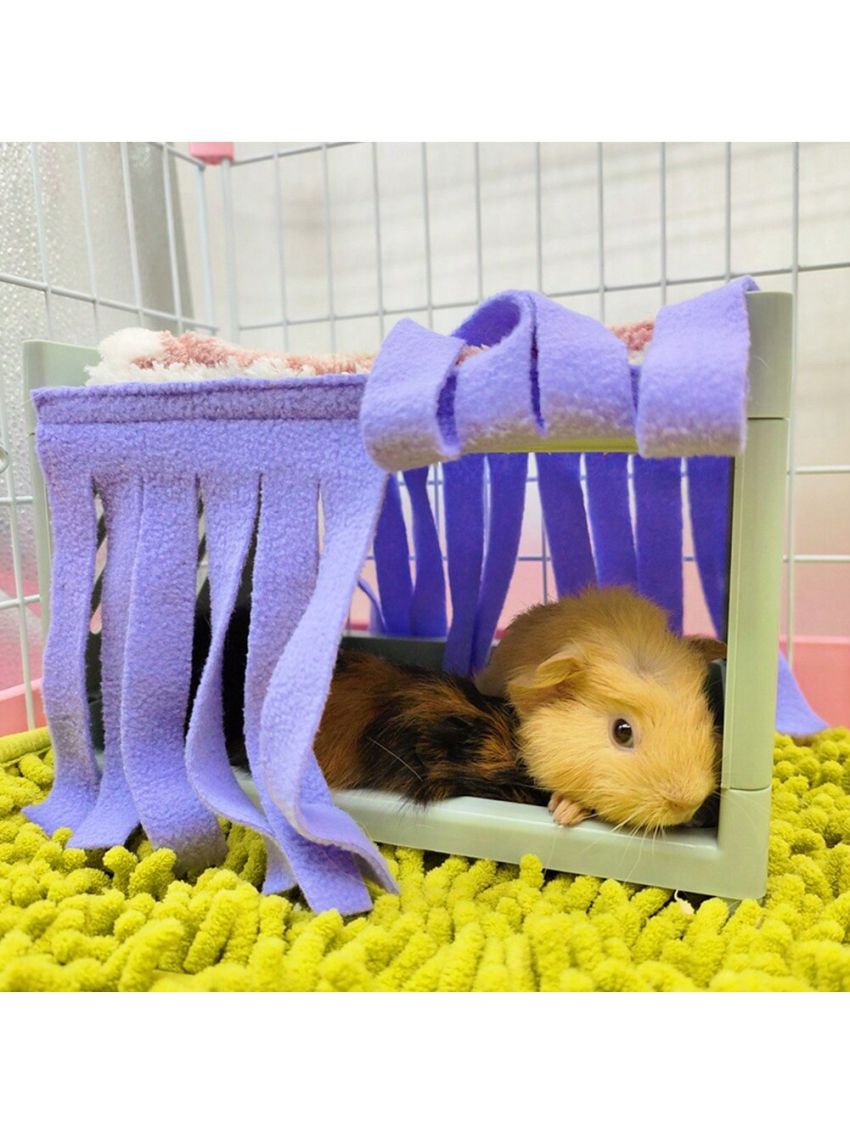 Hide House Bed Tassel Door Curtain Soft Comfortable Washable Small Animals Cage Accessories for Guinea Pig only 2 door curtains
