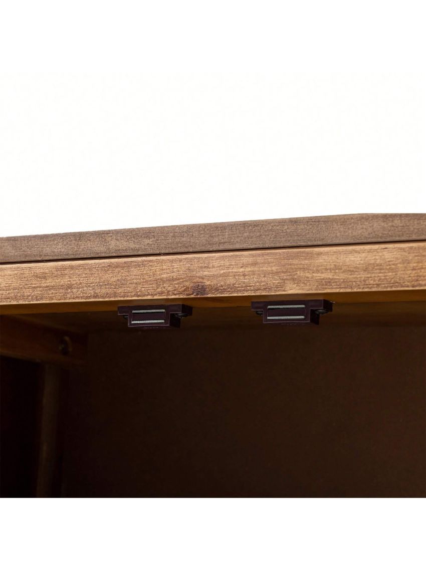 COZAYH Farmhouse Storage Cabinet Accent Mirror Fronts Sideboard Wood Buffet Cabinet with 2-Door for Living Room, Entryway, Bedroom, Kitchen