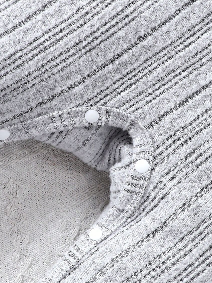 Baby Girls' Button-Up Coat And Romper Jumpsuit Set With Shoulder Straps