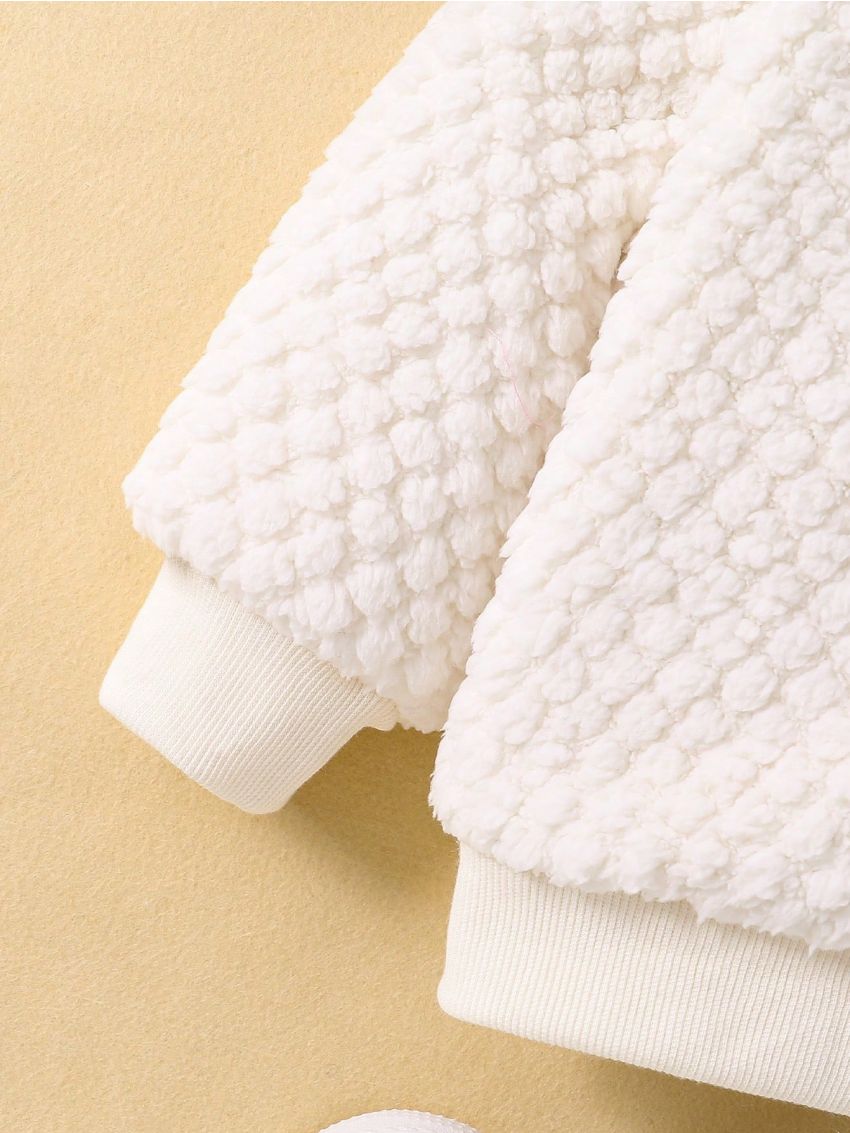 Baby Plaid Plush Hooded Jacket Suitable For Picnics, College Autumn And Winter