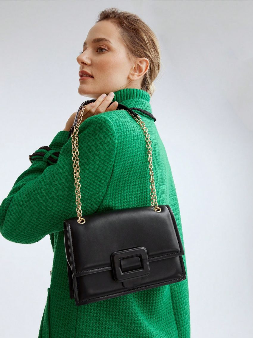 MOTF PREMIUM SQUARE BUCKLE CHAIN BAG