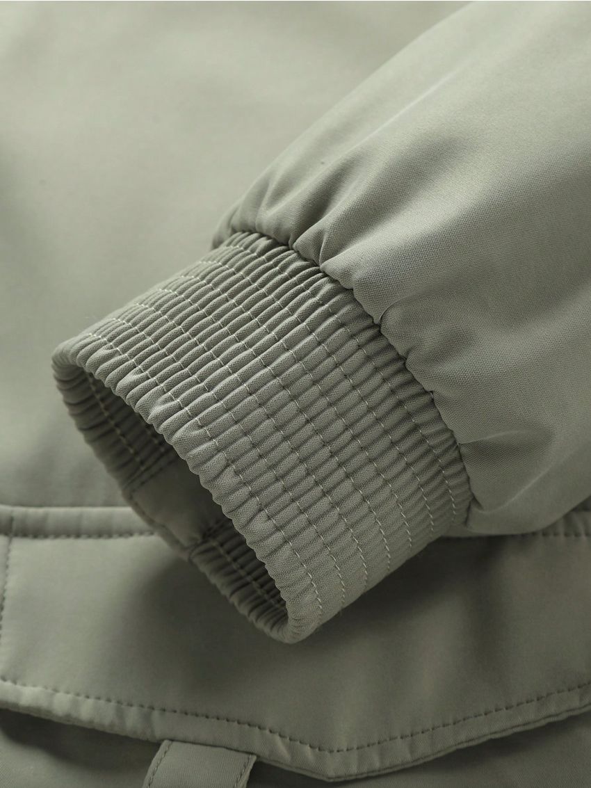 Manfinity Homme Men's Solid Color Stand Collar Jacket