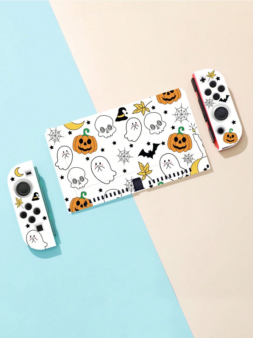 Cute Ghost Pumpkin Pattern Full Cover Silicone Anti-drop Protective Case Compatible With Switch