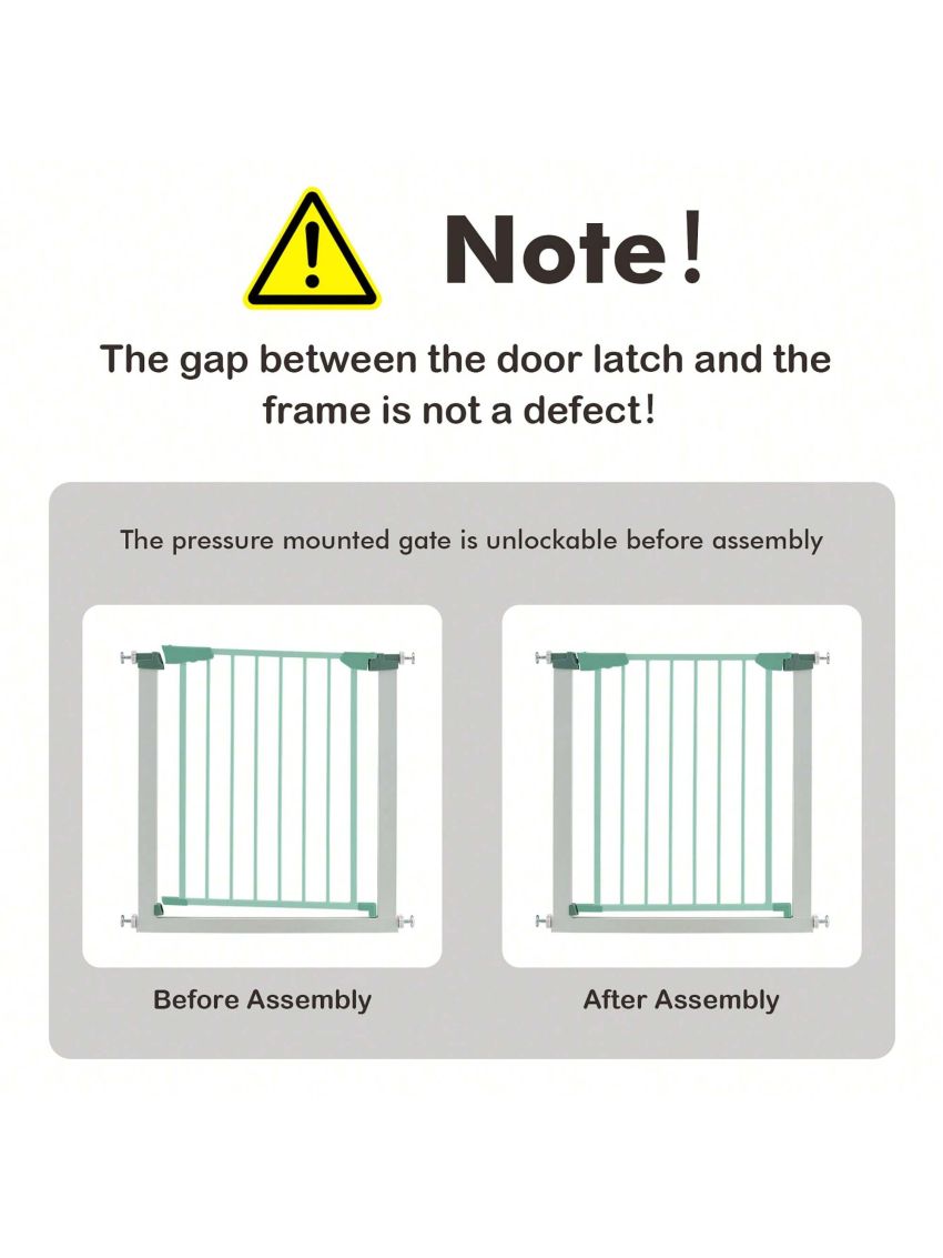 Costway 30-32.5 inch Baby Safety Gate with Door for Doorways & Stairs White