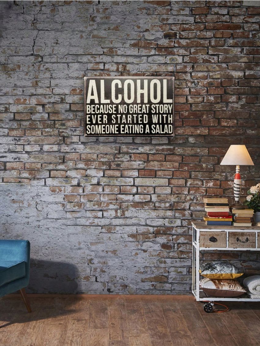 1 pc Vintage Kitchen Decor - Unique Metal Bar Wall Plaque Tin Sign (12x8) - Add a Touch of Class to Your Home!