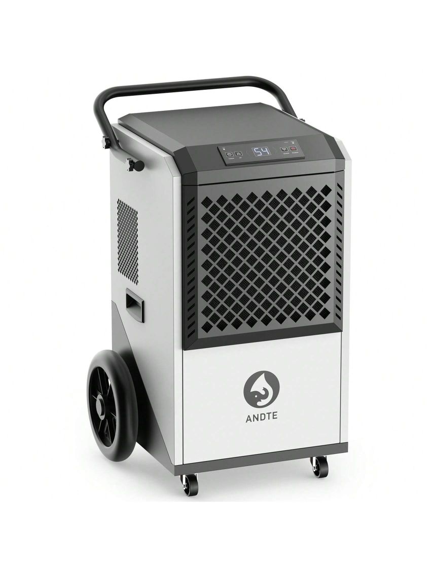 ANDTE 250 Pints Commercial Dehumidifier, Crawl Space Dehumidifier for Basement with 6.56ft Drain Hose and 24 Hr Timer, Spaces up to 8000 Sq. Ft, Compact, Portable, Auto Defrost, Memory Starting