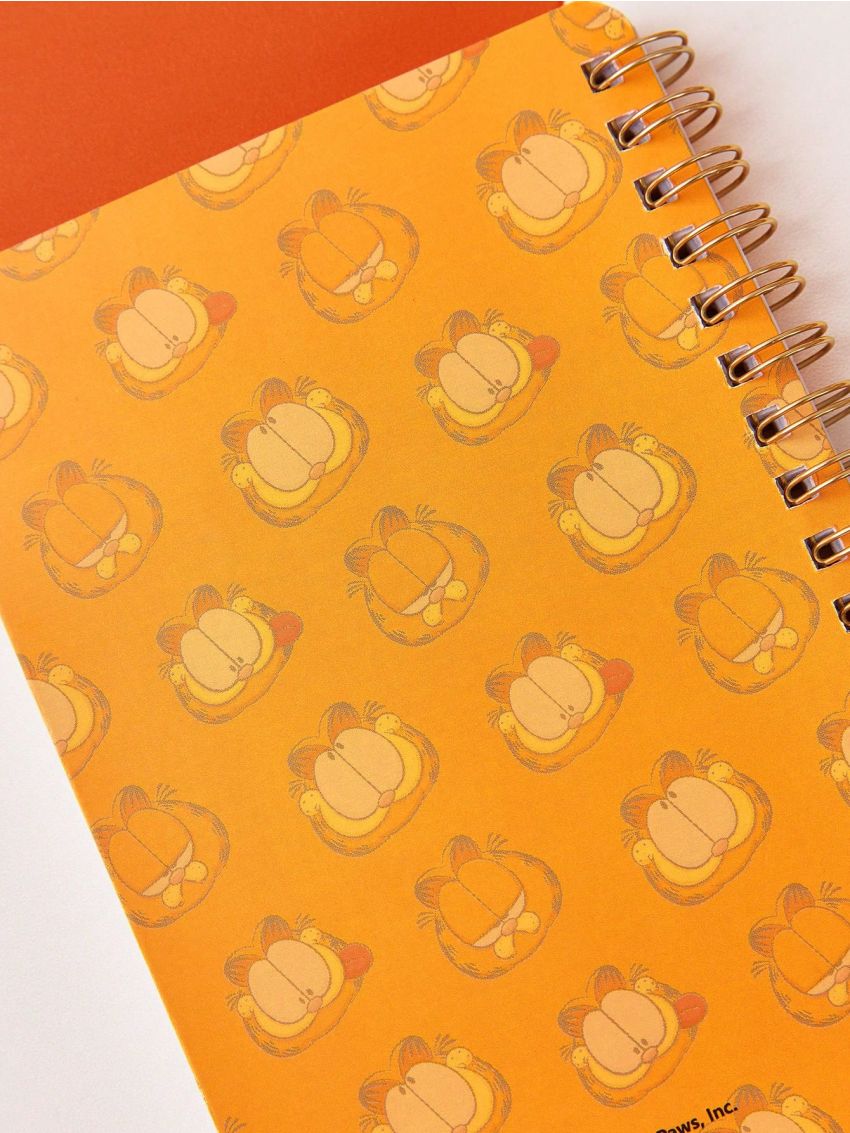 GARFIELD X SHEIN Cartoon Cat Print Yellow Notebook