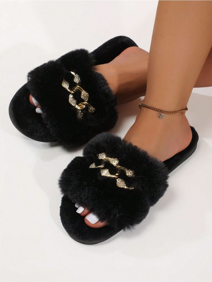 Women's Fashionable Versatile Comfortable Home Chain Slippers