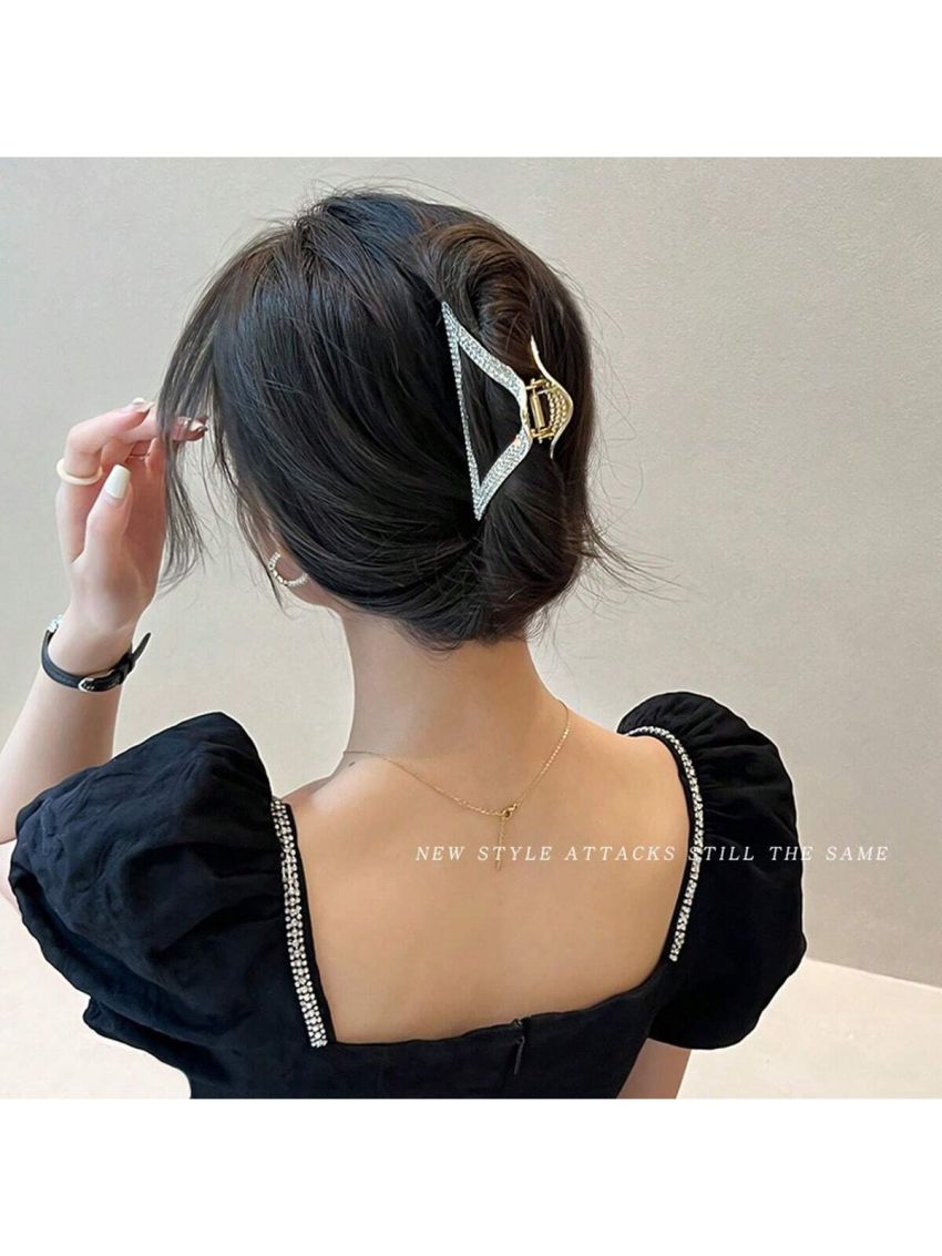 Pearl Decor Hair Claw Clip For Women, Suitable For Autumn, Winter, Hair Buns, Large Size, Hair Claw, Headwear