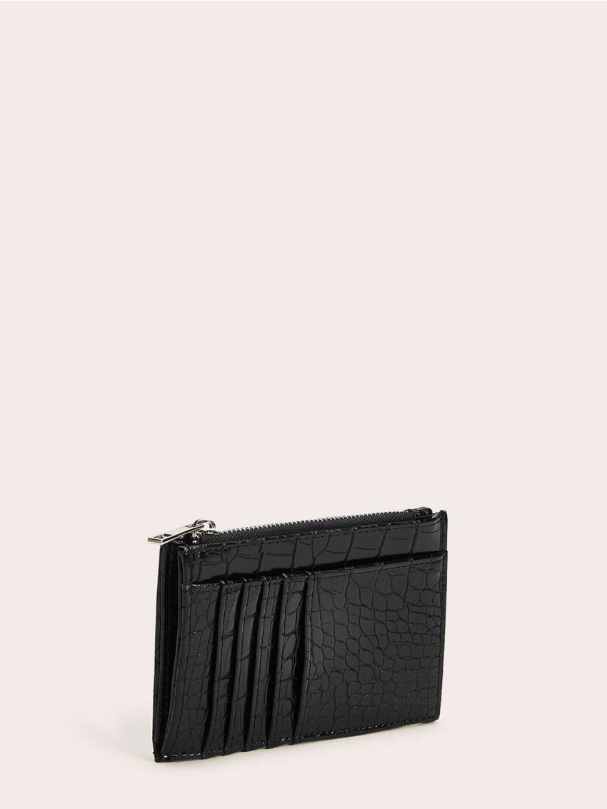 Croc Embossed Purse With Card Holder