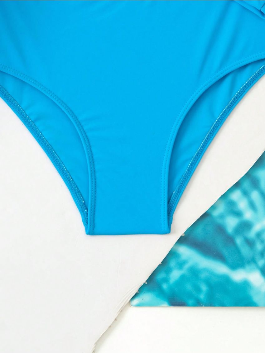 Older Girl's Zippered Long-sleeved Swimsuit Suit