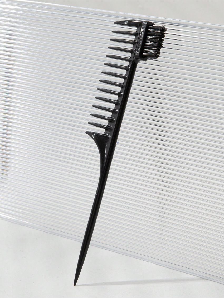 Comb & Brush Combination Wide Comb With Rubber Tips, Convenient Nylon Hair Styling Tool