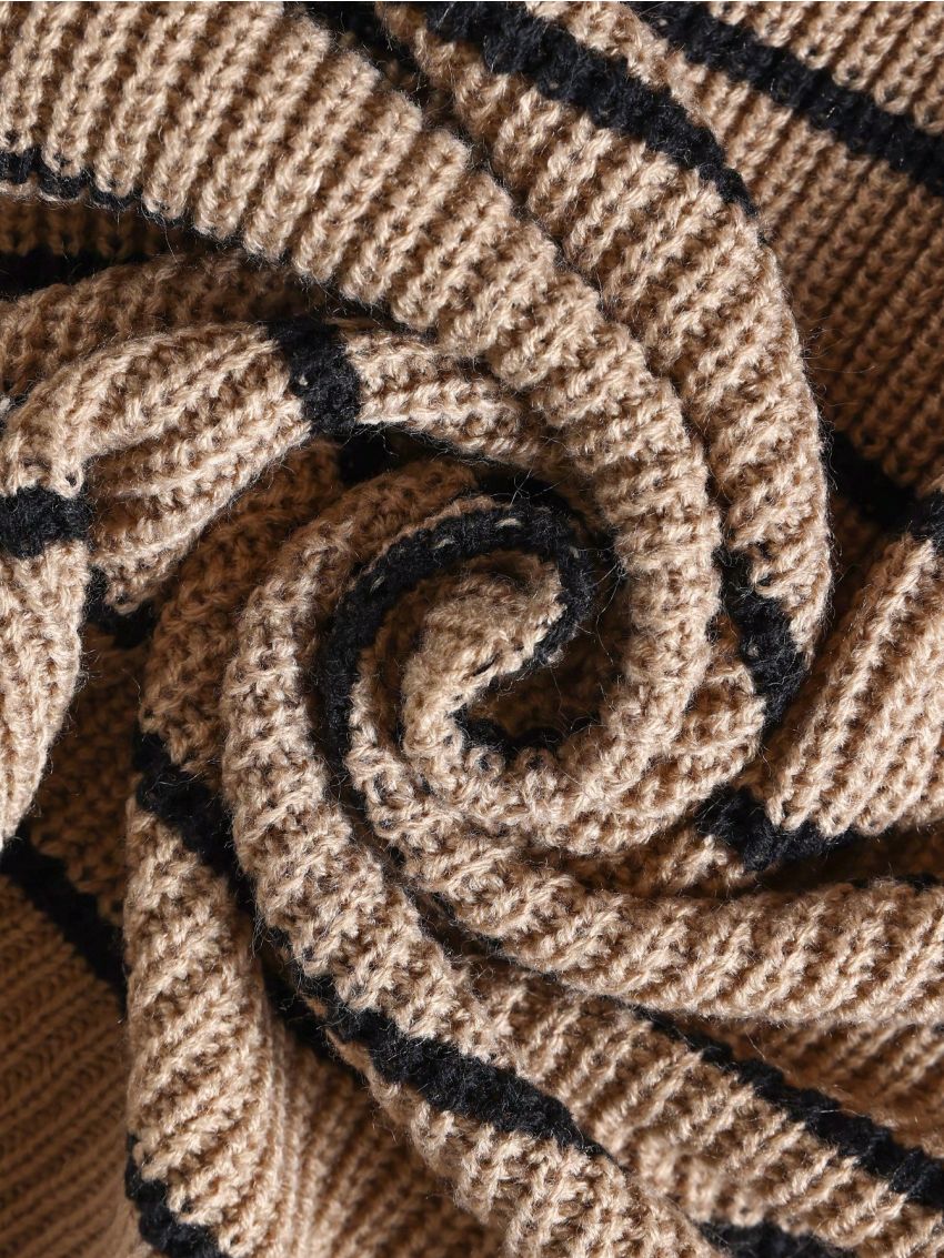 Manfinity Homme Men'S Casual Cardigan With Stripe Pattern And Collar