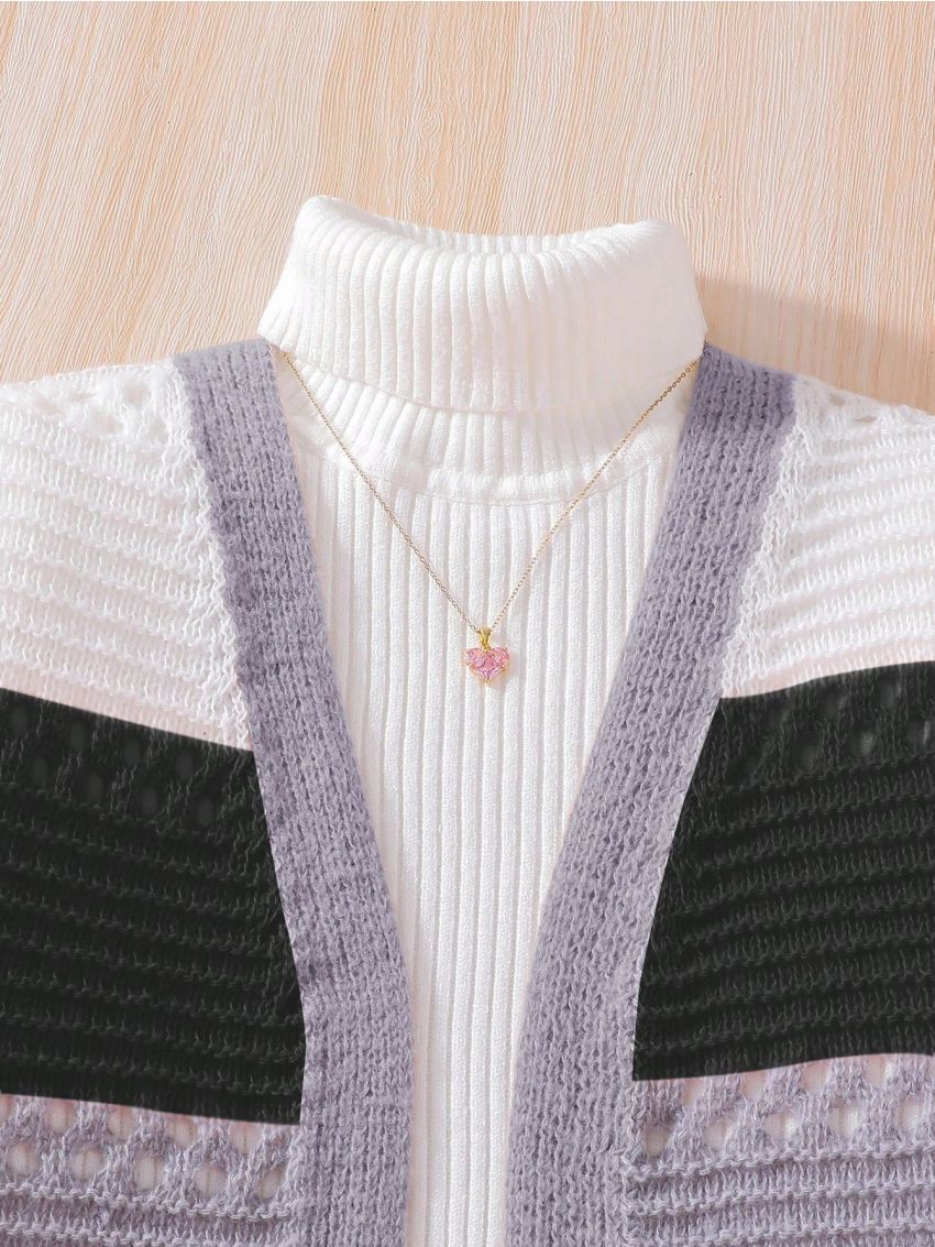 Girls' Color Block Cardigan, For Older Girls