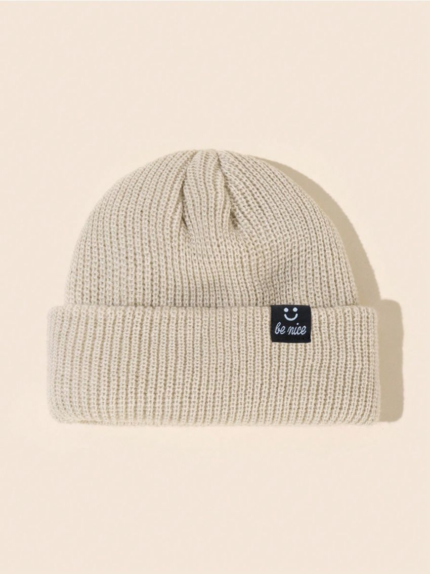 Prismatic Plum Tags Men Knitting Beanie