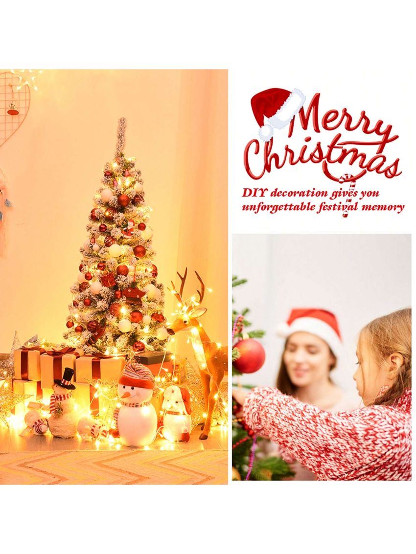 Gymax 4.5ft Pre-lit Pencil Snow Flocked Pencil Christmas Tree Holiday Decoration