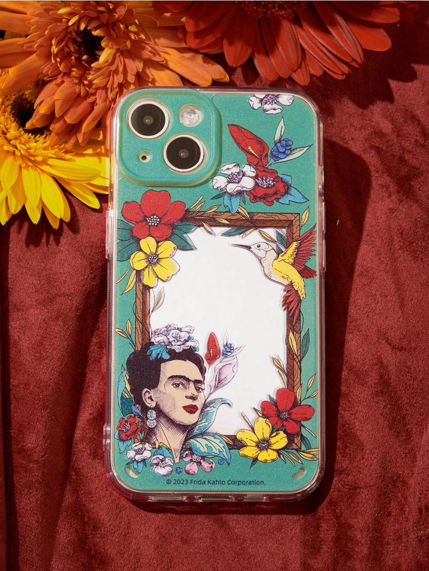 Frida Kahlo X SHEIN Flower Print Phone Case