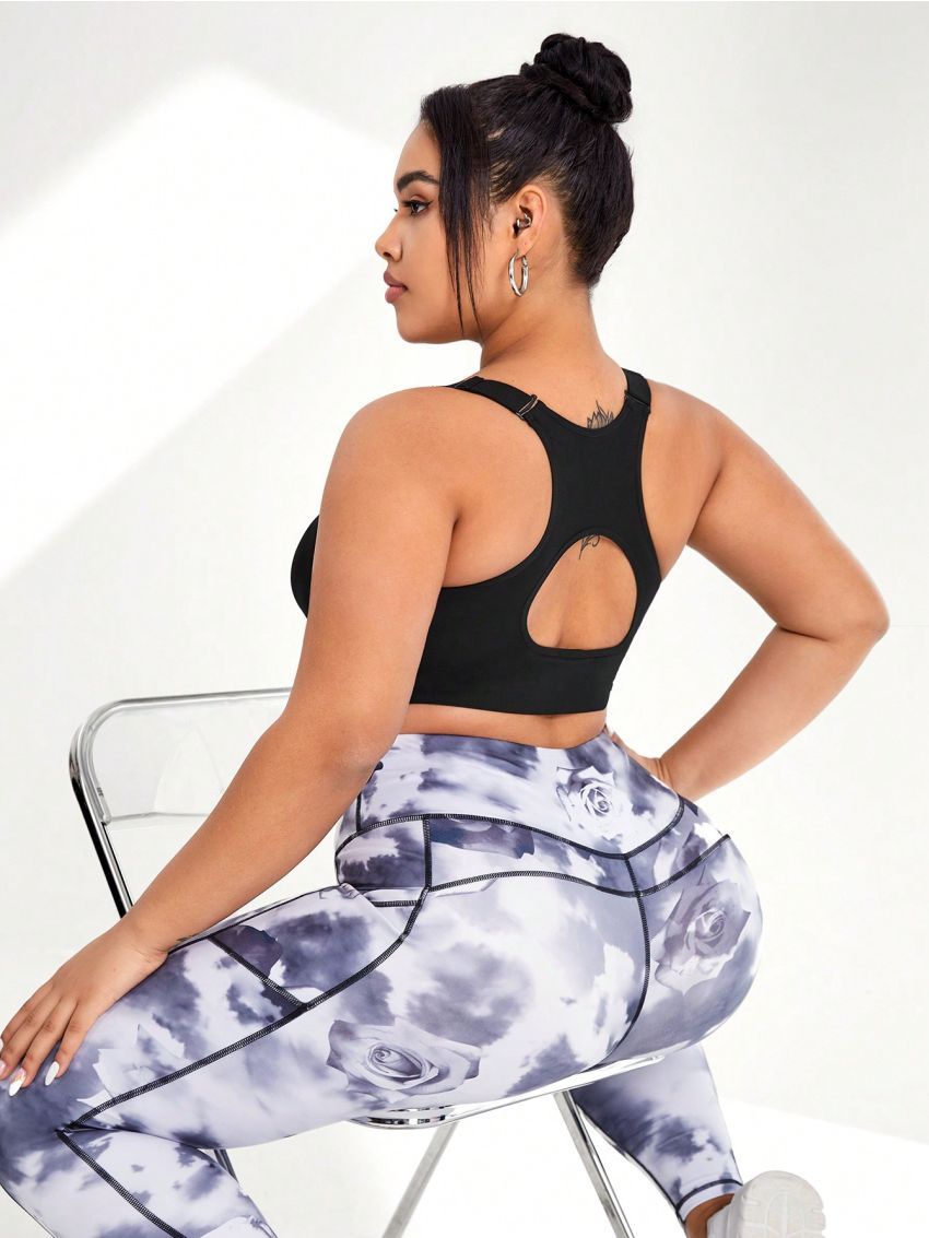 Yoga Basic Plus Size Seamless Sports Bra With Criss-Cross Back Strap For Better Support