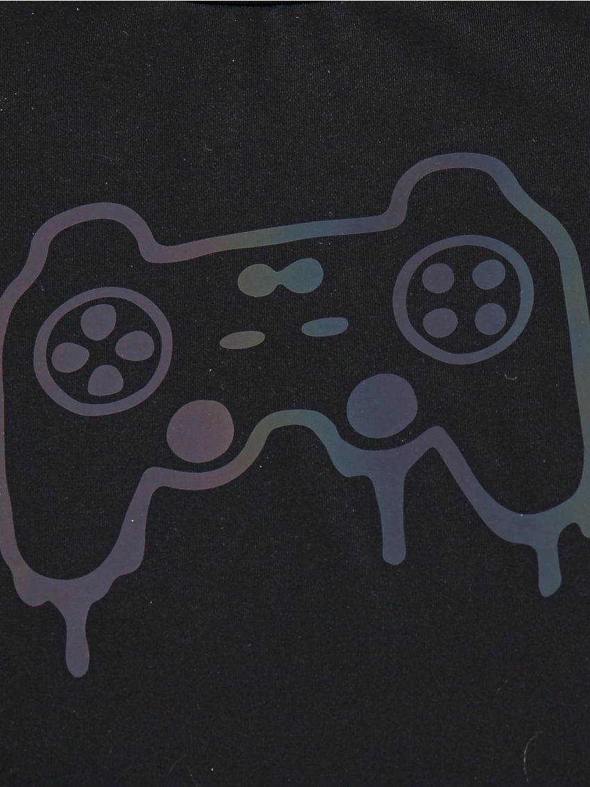 SHEIN Young Boy Gamepad & Letter Graphic PJ Set