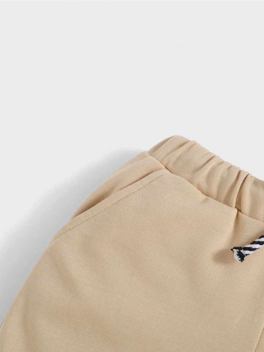 SHEIN Boys' Loose Fit Mid-Waist Plain Comfortable Shorts