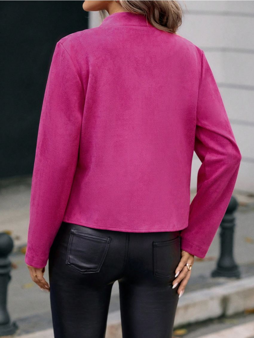 Solid Open Front Jacket