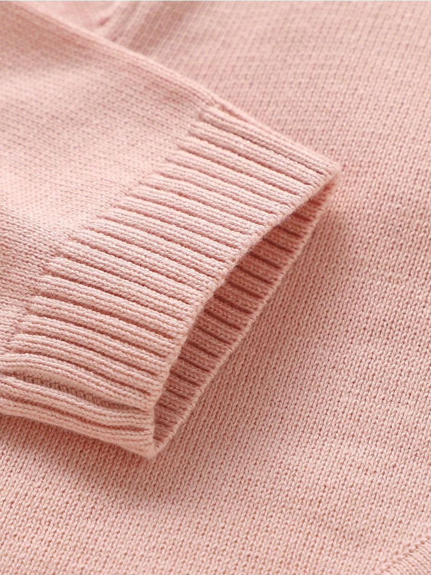 Solid Color Button Up Cardigan For Baby Girl